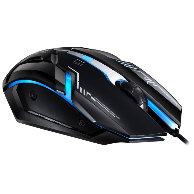 Chasing Leopard V17 USB 2400DPI Four-speed Adjustable Line Pattern Wired Optical Gaming Mouse with LED Breathing Light, Length: 1.45m, V17 Jet Black, V17