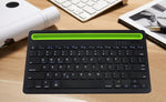 B908 Ultra-slim 78 Keys Bluetooth Wireless Keyboard with Concave Mobile Phone Holder