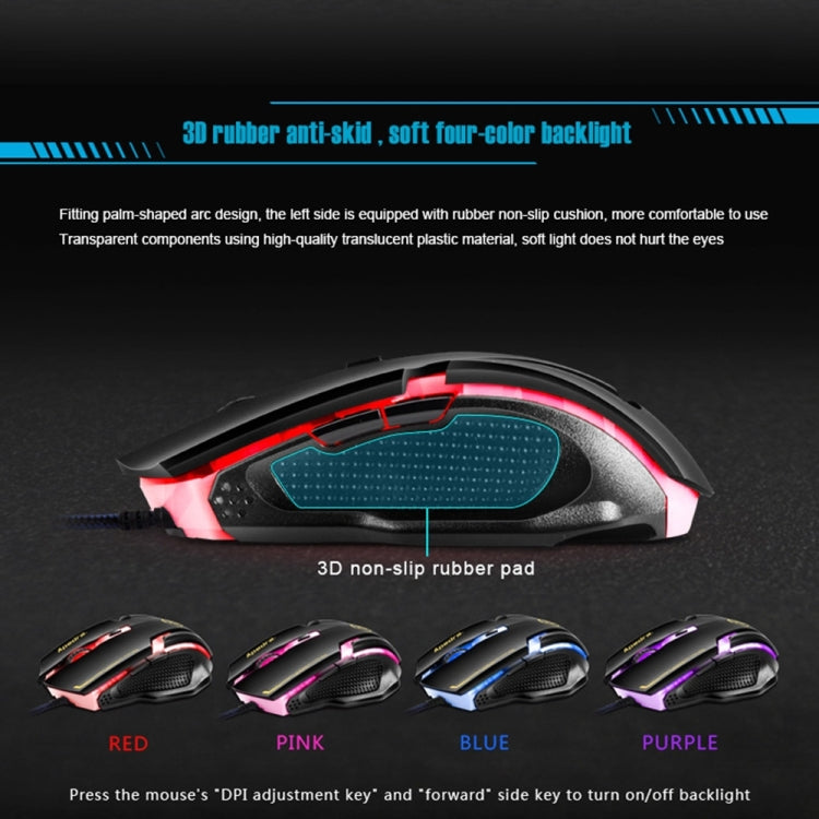 Apedra iMICE A9 High Precision Gaming Mouse LED four color controlled breathing light USB 6 Buttons 3200 DPI Wired Optical Gaming Mouse for Computer PC Laptop, iMICE A9