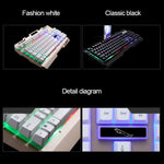 ZGB G700 104 Keys USB Wired Mechanical Feel Glowing Metal Panel Suspension Gaming Keyboard with Phone Holder