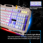 ZGB G700 104 Keys USB Wired Mechanical Feel Glowing Metal Panel Suspension Gaming Keyboard with Phone Holder