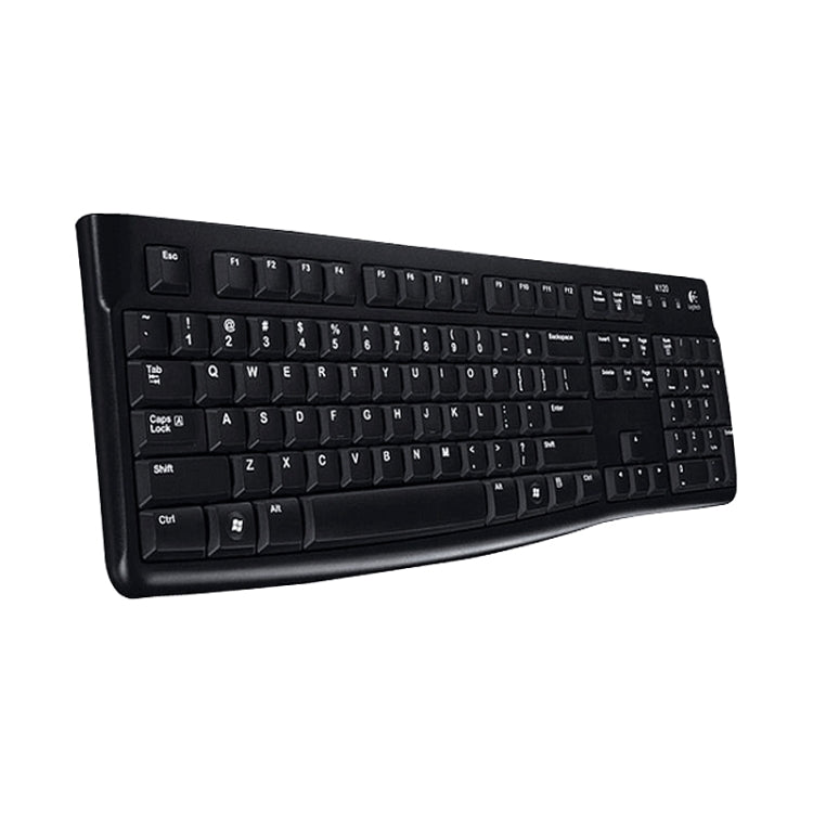 Logitech K120 USB Waterproof Splash Wired Keyboard for Desktop Computers / Laptops, Logitech K120