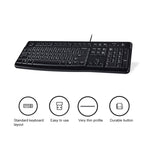 Logitech K120 USB Waterproof Splash Wired Keyboard for Desktop Computers / Laptops, Logitech K120