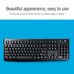 Logitech K120 USB Waterproof Splash Wired Keyboard for Desktop Computers / Laptops, Logitech K120