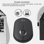 Logitech Pebble Cobblestone Shape Thin 3-keys 1000DPI Mute Wireless Bluetooth Optical Mouse, Wireless Range: 10m