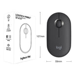 Logitech Pebble Cobblestone Shape Thin 3-keys 1000DPI Mute Wireless Bluetooth Optical Mouse, Wireless Range: 10m