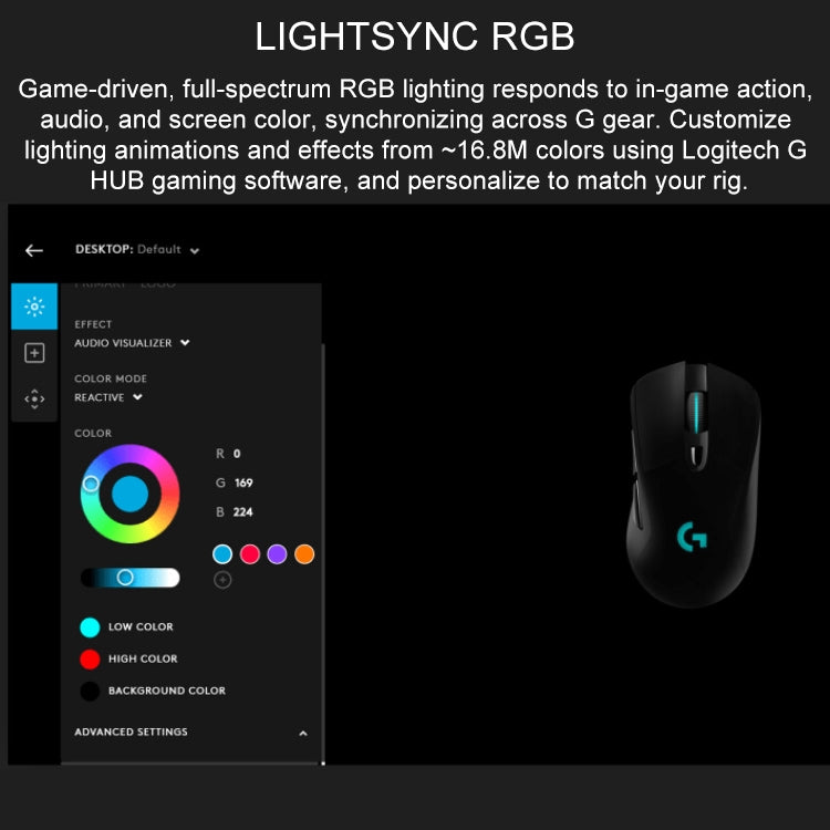 Logitech G703 LIGHTSPEED 16000 DPI 6 Programmable Buttons HERO 16K Sensor RGB Backlight Wireless Optical Gaming Mouse