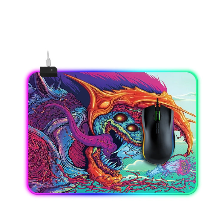 Computer Monster Pattern Illuminated Mouse Pad, Size: 35 x 25 x 0.4cm, 35 x 25 x 0.4cm