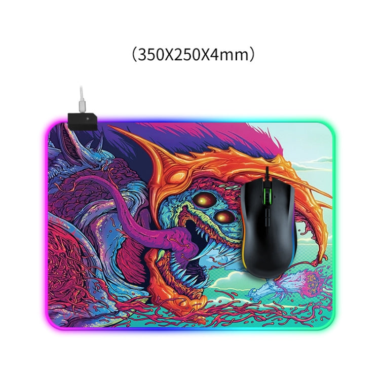 Computer Monster Pattern Illuminated Mouse Pad, Size: 35 x 25 x 0.4cm, 35 x 25 x 0.4cm