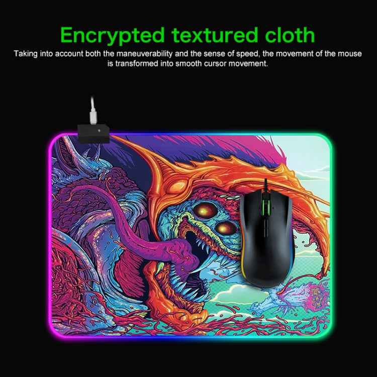 Computer Monster Pattern Illuminated Mouse Pad, Size: 35 x 25 x 0.4cm, 35 x 25 x 0.4cm