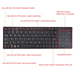 K-07 ABS Wireless Chargeable Bluetooth Touch Keyboard, K-07