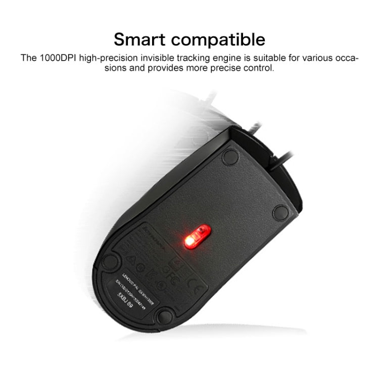 Lenovo M120 Pro Fashion Office Red Dot Wired Mouse, M120 Pro Wired Mouse