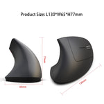 HXSJ T29 Bluetooth 3.0 Wireless Bluetooth 6-Keys 2400 DPI Adjustable Ergonomics Optical Vertical Mouse, 6 Buttons T29 Grey