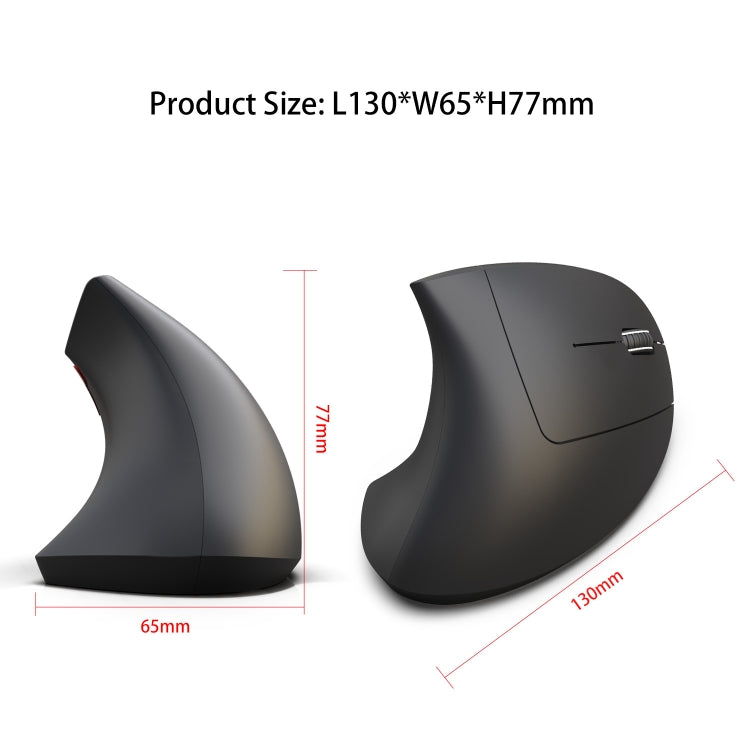 HXSJ T29 Bluetooth 3.0 Wireless Bluetooth 6-Keys 2400 DPI Adjustable Ergonomics Optical Vertical Mouse, 6 Buttons T29 Grey