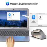 HXSJ T29 Bluetooth 3.0 Wireless Bluetooth 6-Keys 2400 DPI Adjustable Ergonomics Optical Vertical Mouse, 6 Buttons T29 Grey