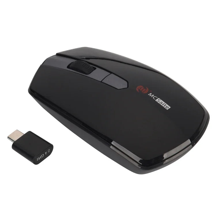 ماوس بصري لاسلكي قابل للتعديل بثلاث سرعات بدقة 1600 DPI مع 4 أزرار من MCSaite MC-369AG USB-C / Type-C