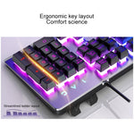 YINDIAO K002 USB Wired Mechanical Feel Sound Control RGB Backlight Keyboard + Optical Silent Mouse + Headset Set, Sound Control Backlight / Silent / Black