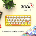 Ajazz 308I 84 Keys Tablet Mobile Phone Computer Household Office Bluetooth Keyboard, Yellow