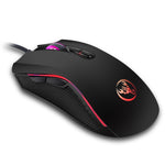 HXSJ A869 Colorful Glowing Wired Game 7-Keys 3200 DPI Adjustable Ergonomics Optical Mouse, A869
