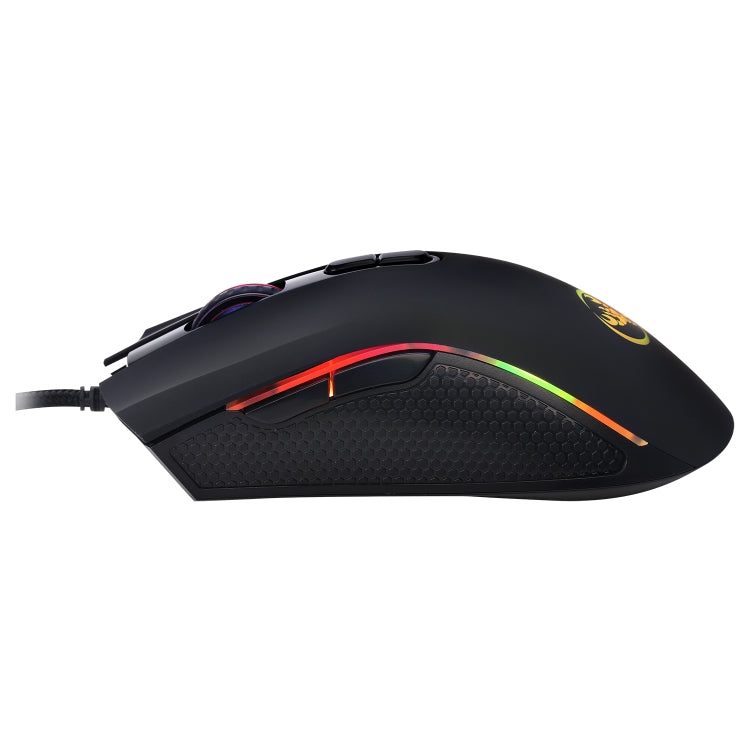 HXSJ A869 Colorful Glowing Wired Game 7-Keys 3200 DPI Adjustable Ergonomics Optical Mouse, A869