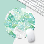 Green Sunflower Pattern Circular Mouse Pad, Diameter: 22cm, Green Sunflower