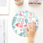Printed Flamingo Pattern Circular Mouse Pad, Diameter: 22cm, Printed Flamingo