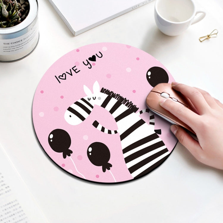 Zebra Pattern Circular Mouse Pad, Diameter: 22cm, Zebra