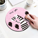 Zebra Pattern Circular Mouse Pad, Diameter: 22cm, Zebra
