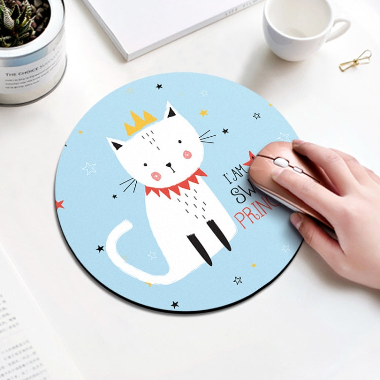 Princess Cat Pattern Circular Mouse Pad, Diameter: 22cm, Princess Cat