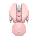 HXSJ T37 2.4GHz 1600dpi 3-modes Adjustable Wireless Mute Mouse, T37 Pink