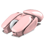 HXSJ T37 2.4GHz 1600dpi 3-modes Adjustable Wireless Mute Mouse, T37 Pink