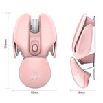 HXSJ T37 2.4GHz 1600dpi 3-modes Adjustable Wireless Mute Mouse, T37 Pink