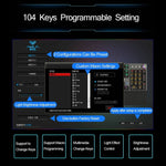 AULA F2088 108 Keys Mixed Light Mechanical Blue Switch Wired USB Gaming Keyboard with Metal Button, Blue Switch Black