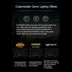 AULA F2088 108 Keys Mixed Light Mechanical Blue Switch Wired USB Gaming Keyboard with Metal Button, Blue Switch Black