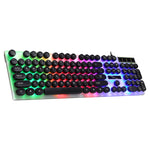 Chasing Leopard G21 USB 104-keys Waterproof Floating Round Punk Keycap Colorful Backlight Mechanical Feel Wired Keyboard, Length: 1.3m