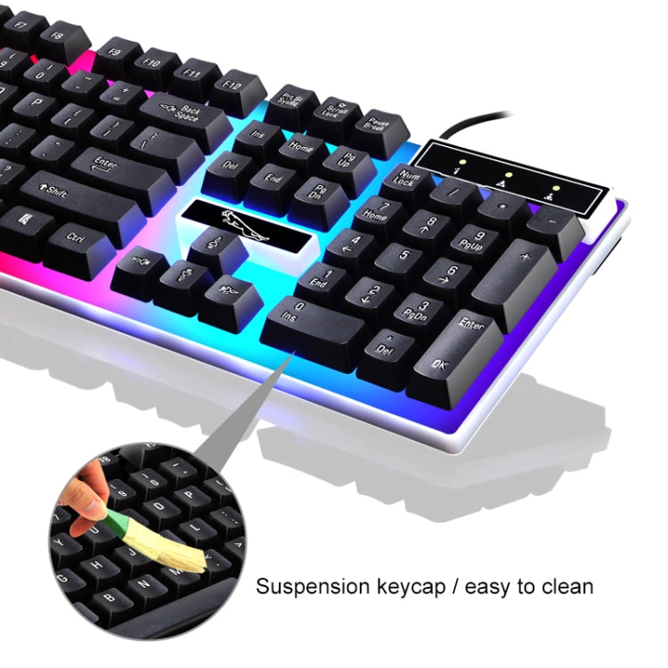 Chasing Leopard G21 USB 104-keys Waterproof Floating Round Punk Keycap Colorful Backlight Mechanical Feel Wired Keyboard, Length: 1.3m