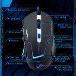 Chasing Leopard T7 USB 6-keys 2400DPI Three-speed Adjustable Backlight Wired Optical Gaming Mouse Built-in Counter Weight, Length: 1.8m, T7