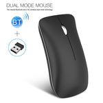 HXSJ T23 Bluetooth 5.0 + Bluetooth 3.0 + 2.4GHz Wireless Three Modes 4-Keys 1600 DPI Adjustable Ergonomics Optical Mouse, T23 Black