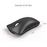 HXSJ T23 Bluetooth 5.0 + Bluetooth 3.0 + 2.4GHz Wireless Three Modes 4-Keys 1600 DPI Adjustable Ergonomics Optical Mouse, T23 Black