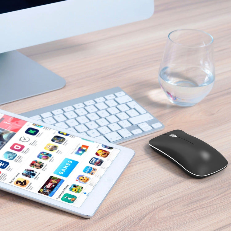 HXSJ T23 Bluetooth 5.0 + Bluetooth 3.0 + 2.4GHz Wireless Three Modes 4-Keys 1600 DPI Adjustable Ergonomics Optical Mouse, T23 Black