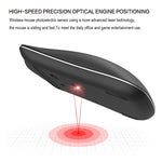 HXSJ T23 Bluetooth 5.0 + Bluetooth 3.0 + 2.4GHz Wireless Three Modes 4-Keys 1600 DPI Adjustable Ergonomics Optical Mouse, T23 Black