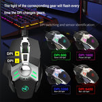 HXSJ J200 7 Keys Programmable Wired E-sports Mechanical Mouse with Light