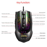 HXSJ J500 7 Keys RGB Programmable Display Screen Gaming Wired Mouse, J500