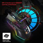 HXSJ J500 7 Keys RGB Programmable Display Screen Gaming Wired Mouse, J500