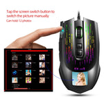 HXSJ J500 7 Keys RGB Programmable Display Screen Gaming Wired Mouse, J500
