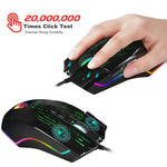 HXSJ J500 7 Keys RGB Programmable Display Screen Gaming Wired Mouse, J500