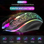 مجموعة لوحة مفاتيح وفأرة ألعاب سلكية SHIPADOO D620 بإضاءة RGB خلفية مكسورة اللون مع 104 مفتاح للحاسوب المحمول والكمبيوتر