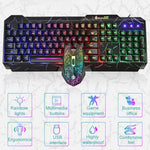 مجموعة لوحة مفاتيح وفأرة ألعاب سلكية SHIPADOO D620 بإضاءة RGB خلفية مكسورة اللون مع 104 مفتاح للحاسوب المحمول والكمبيوتر