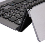F18 Ultra-slim Rechargeable Foldable 58 Keys Bluetooth Wireless Keyboard with Holder