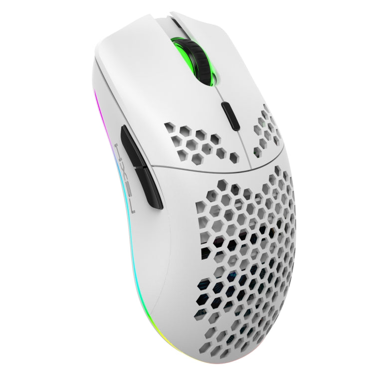 HXSJ T66 7 Keys Colorful Lighting Programmable Gaming Wireless Mouse, T66(White)
